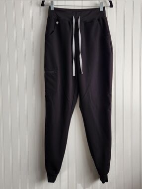 FIGS Black Jogger Scrub Pants Medical Workwear Technical Collection Small Tall